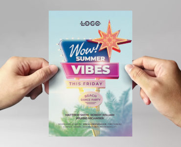 Summer Vibe Party Flyer Template (PSD Vector Format)