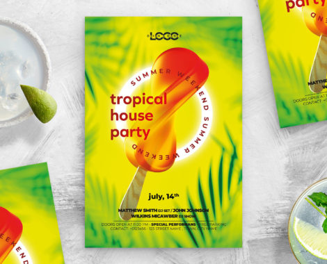 Tropical House Party DJ Templates (PSD Format)