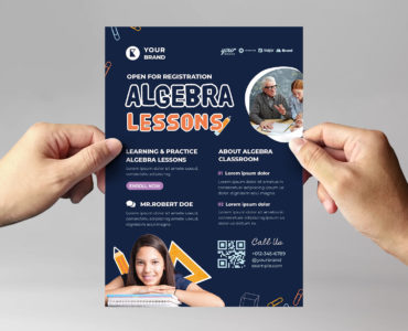 High School Math Education Flyer (PSD, AI, Vector Formats)