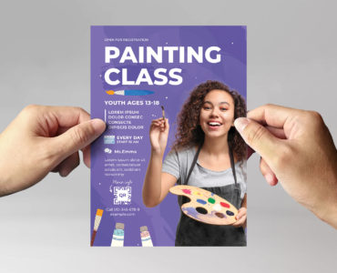 Painting Class Education Flyer (AI, Vector Formats)