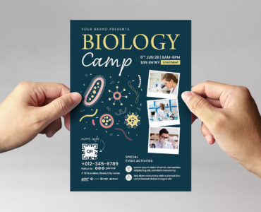 Biology Science Education Flyer (AI, Vector Formats)