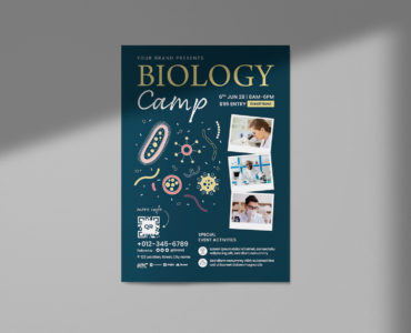 Biology Science Education Flyer (AI, Vector Formats)