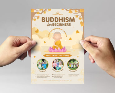 Buddhism Education Flyer (AI, Vector Formats)Template