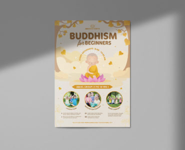 Buddhism Education Flyer (AI, Vector Formats)Template