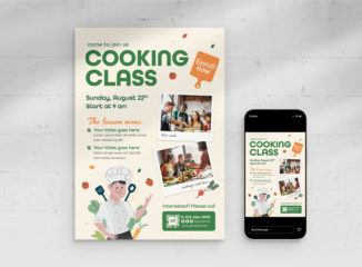 Cooking Class Flyer Template (AI, Vector Formats)