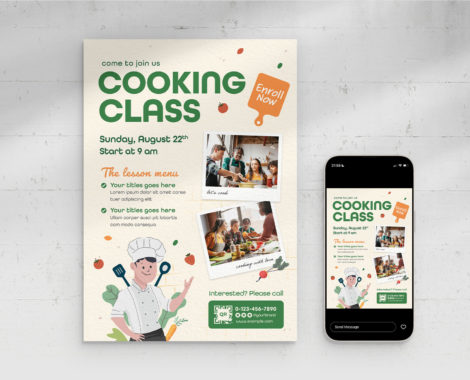 Cooking Class Flyer Template (AI, Vector Formats)