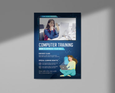 Computer Education Flyer Template (AI, Vector Formats)