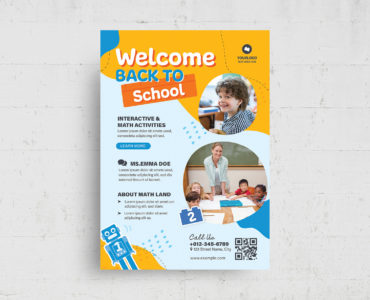School Math Education Flyer Template (PSD, AI, Vector Formats)
