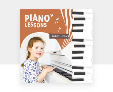 Piano Lessons Social Media Templates (PSD, AI, Vector Formats)