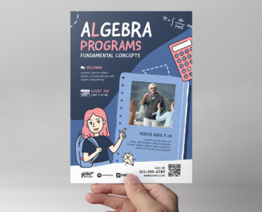 Algebra Math Education Flyer (PSD, AI, Vector Formats)