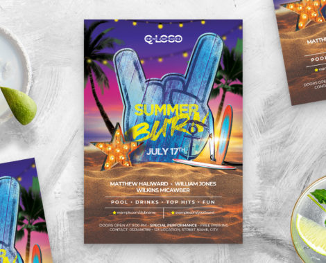 Beach Party Flyer Template (PSD Format) BrandPacks