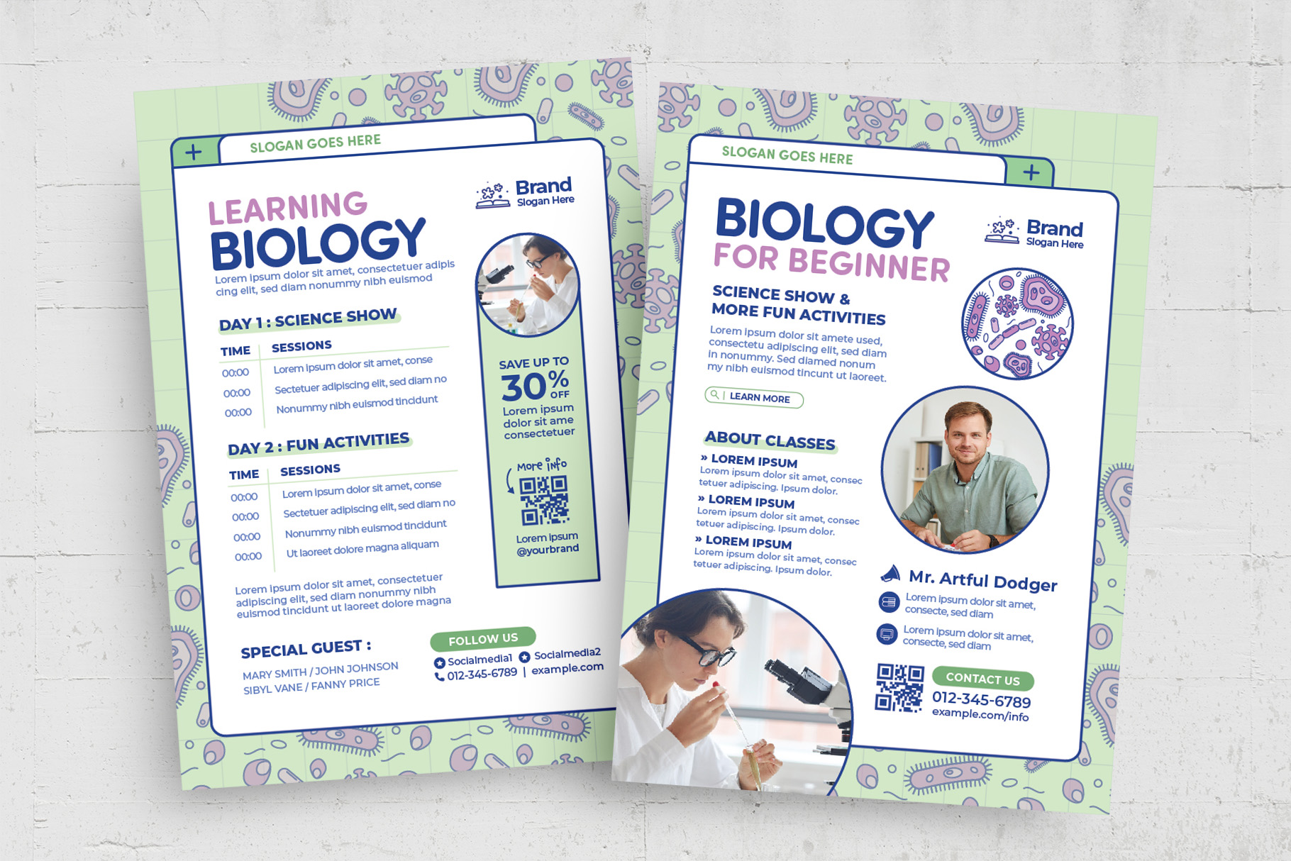 Biology Education Flyer Template (PSD, AI, Vector Formats)