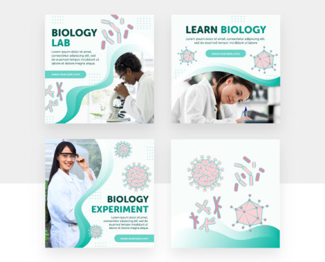 Biology Science Class Social Media (PSD, AI, Vector Formats)