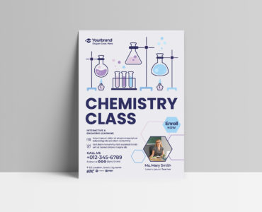 Chemistry Science Education Flyer (AI, Vector Formats)