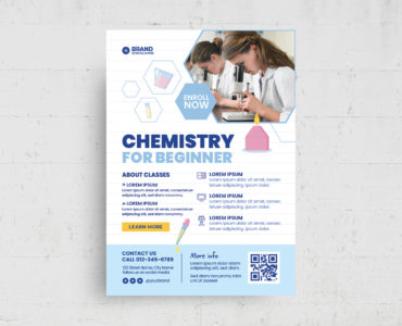 Chemistry Education Flyer Template (PSD, AI, Vector Formats)