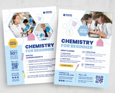 Chemistry Education Flyer Template (PSD, AI, Vector Formats)