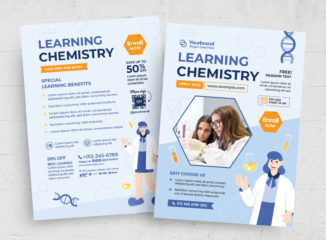 Chemistry Science Education Flyer (PSD, AI, Vector Formats)
