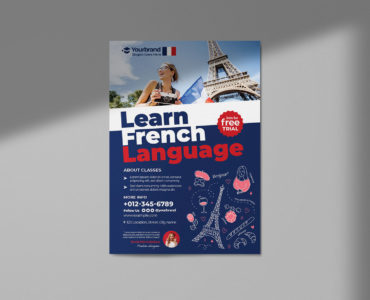 French Language Education Flyer (AI, Vector Formats)