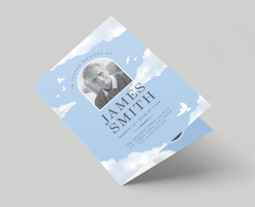 Blue Sky Funeral Ceremony Brochure (PSD, AI, INDD, Vector Formats)