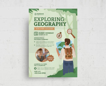 Geography Summer Camp Flyer (PSD, AI, Vector Formats)