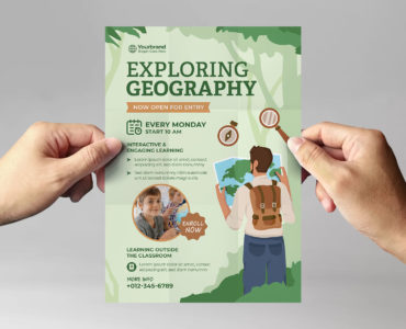 Geography Summer Camp Flyer (PSD, AI, Vector Formats)