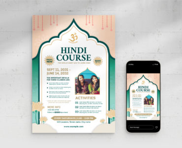 Indian Hindi Flyer Template (AI, Vector Formats)