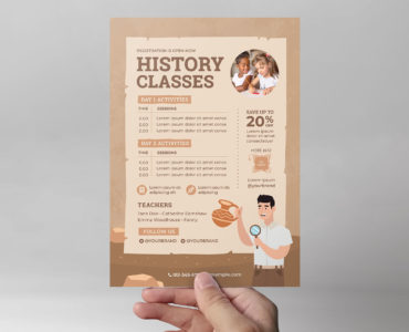 History Education Flyer Template (PSD, AI, Vector Formats)