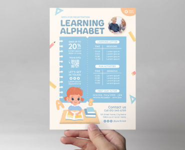 Preschool Education Flyer Template (PSD, AI, Vector Formats)