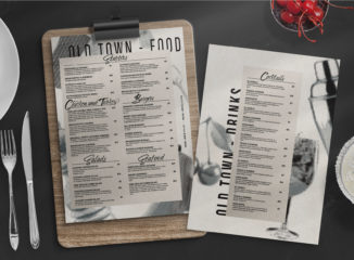 Rustic Menu with Halftone Effect (PSD Format)