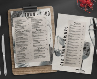 Rustic Menu with Halftone Effect (PSD Format)