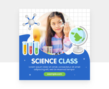 Science Class Social Media Banners (PSD, AI, Vector Formats)