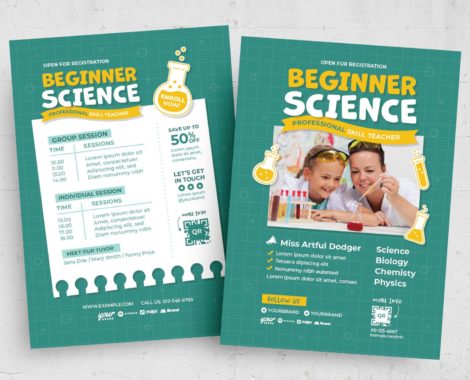 Science Education Flyer Template (PSD, AI, Vector Formats)