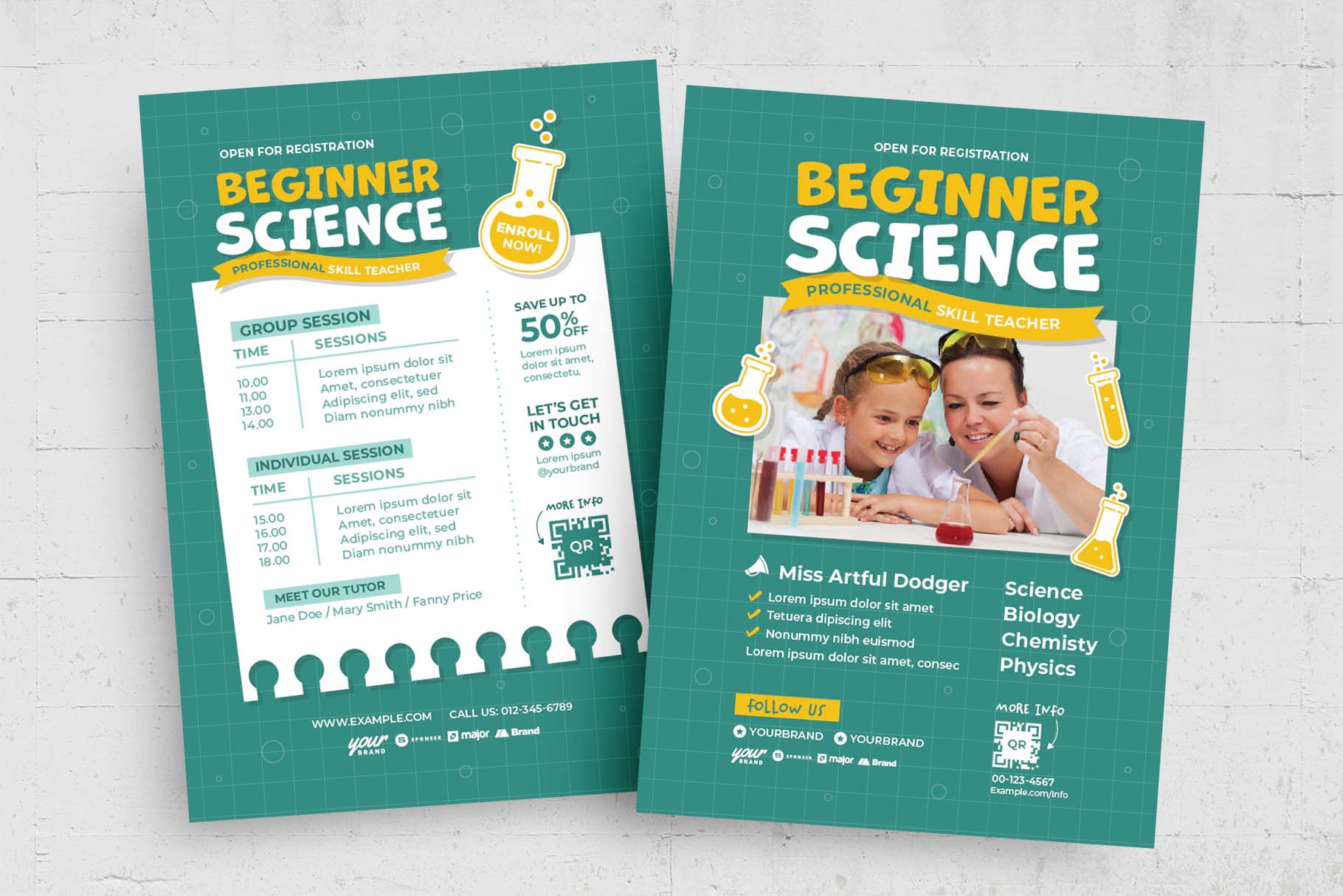 Science Education Flyer Template (PSD, AI, Vector Formats)