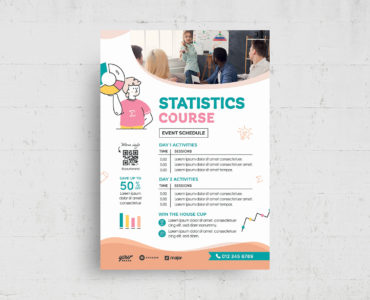 Statistics Education Flyer Template (PSD, AI, Vector Formats)