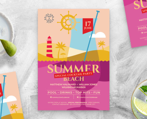 Summer Beach Party Flyer Template (PSD Format) BrandPacks