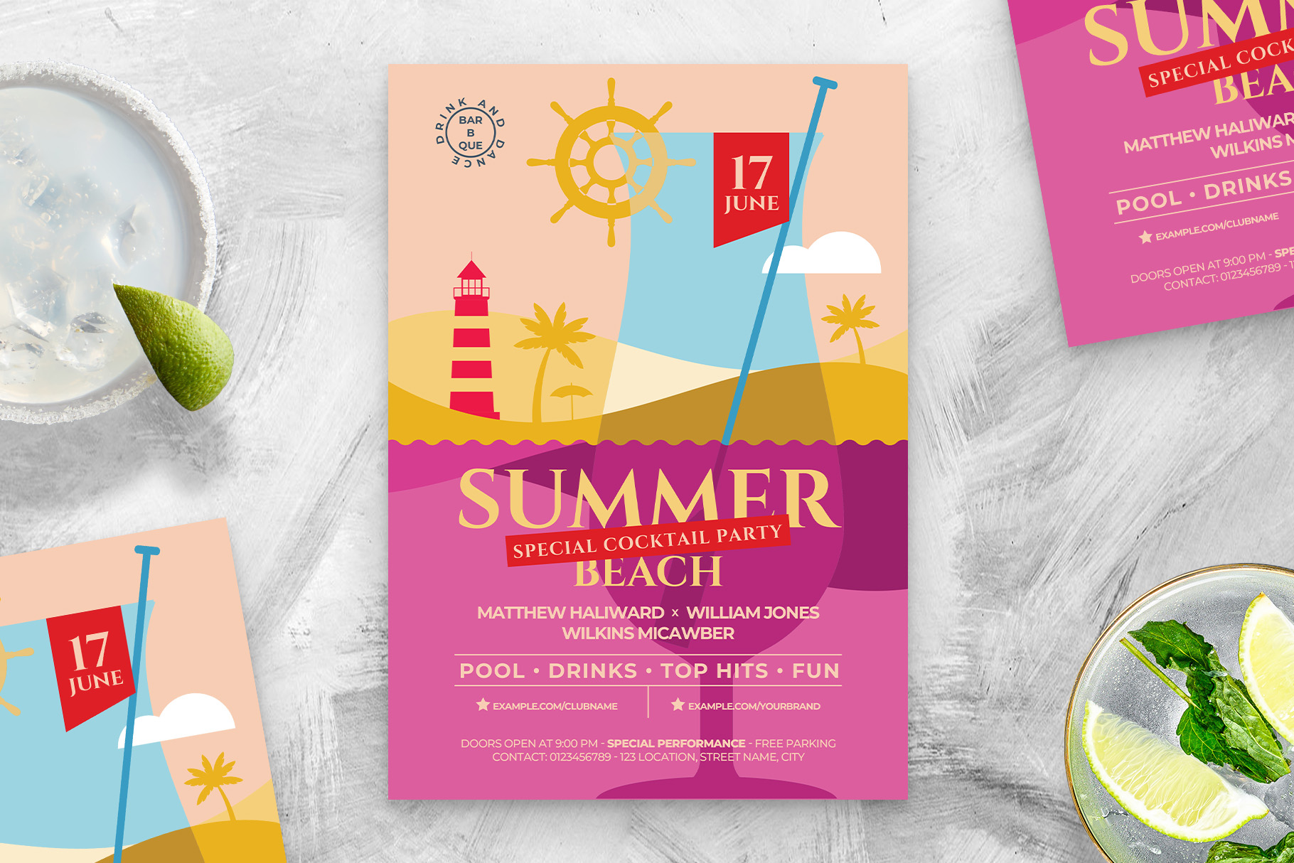 Summer Beach Party Flyer Template (PSD Format) BrandPacks
