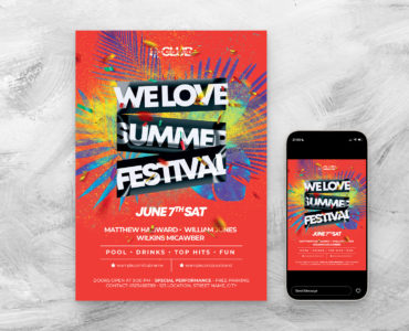 Summer Festival Event Flyer Template (PSD Format) BrandPacks