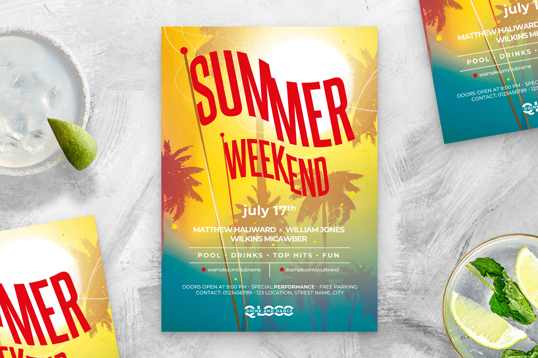 Summer Vibes Flyer Template (PSD Format) BrandPacks