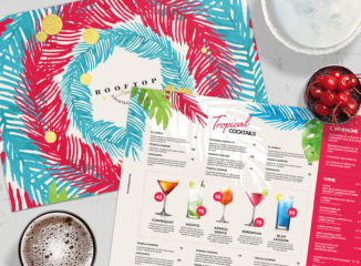 Tropical Cocktail Bar Menu (PSD Format)
