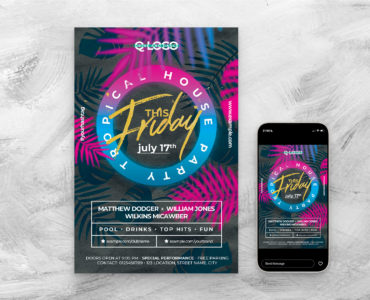 Tropical Nightclub Flyer Template (PSD Format) BrandPacks