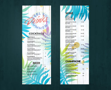 Tropical Summer Menu Flyer Template (PSD Format) BrandPacks