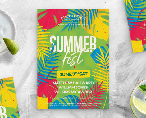 Tropical Summer Party Flyer (PSD Format)