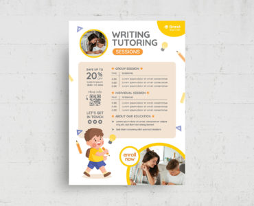 Cute School Education Flyer (PSD, AI, Vector Formats)