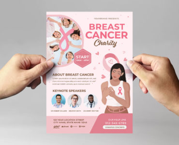 Breast Cancer Charity Flyer Template (PSD, AI, EPS Format)