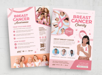 Breast Cancer Charity Flyer Template (PSD, AI, EPS Format)