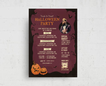 Halloween Pumpkin Flyer Template (PSD, AI, EPS Format)