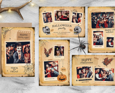 Rustic Halloween Photo Card Flyer (PSD, AI, Vector Formats)
