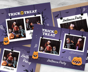 Halloween Photo Card Layout (PSD, AI, Vector Formats)