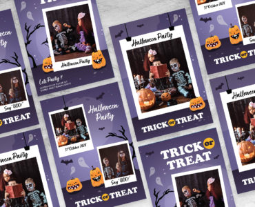 Halloween Photo Card Layout (PSD, AI, Vector Formats)