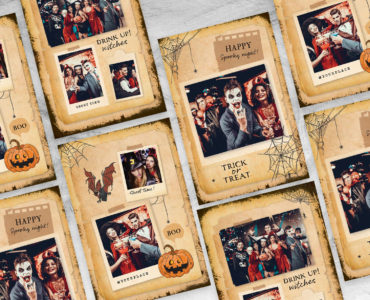 Rustic Halloween Photo Card Flyer (PSD, AI, Vector Formats)
